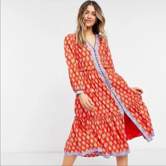 J. Crew Button-up Tiered Classic Floral Print Dress NWT, Size 6 - Picture 3 of 6